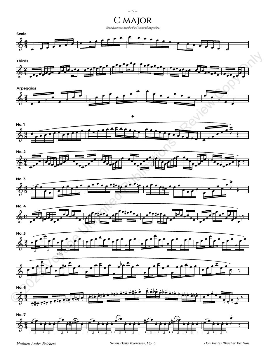 Sample page: C major · key page